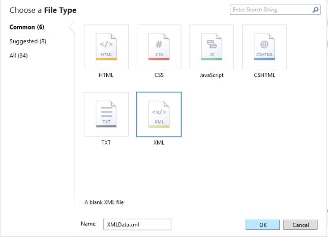 Create XML file in WebMatrix